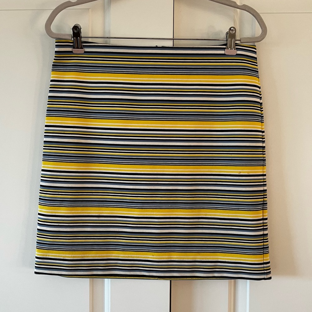 Yellow Stripe Pencil Skirt